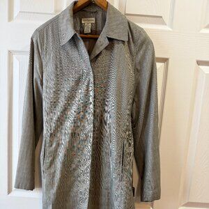 Ann Taylor Grey Plaid Trench Coat - Size XS